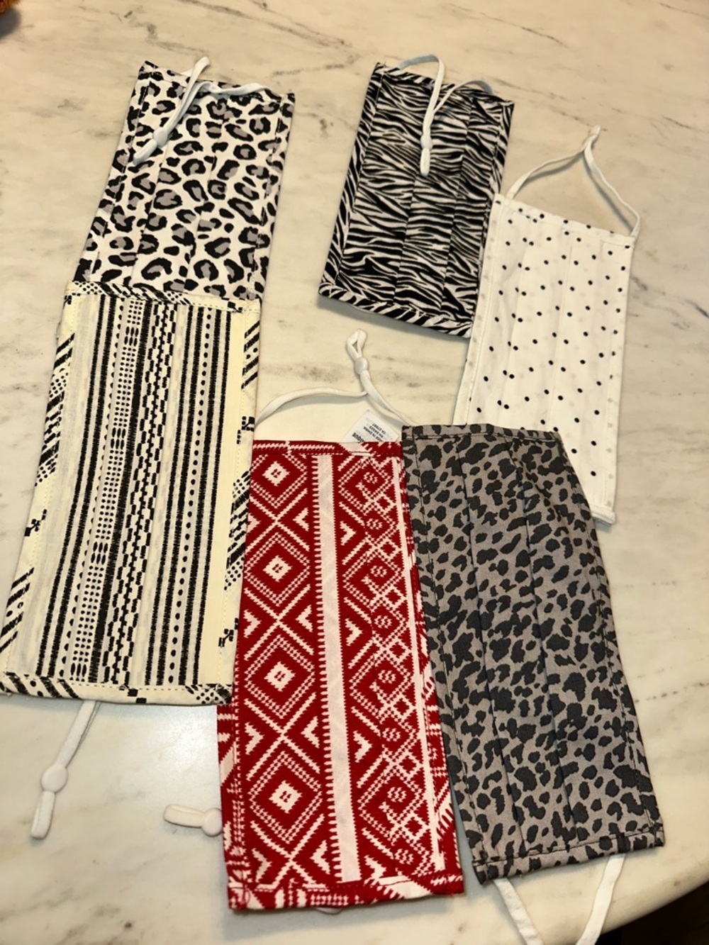 NWOT set of 6 Old Navy Assorted Patterned Face Masks - Mixed Prints